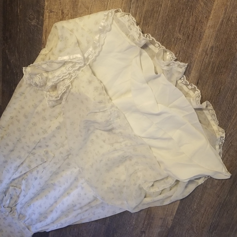 Gunne Sax By Jessica San Francisco Vintage 0/2 XS White/Purple Floral Lace Dress - Picture 15 of 17